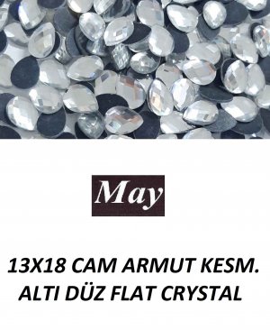 13X18 CAM ARMUT KESMELİ ALTI DÜZ FLAT CRYSTAL