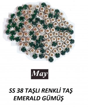 SS 38 TAŞLI RENKLİ TAŞ EMERALD GÜMÜŞ