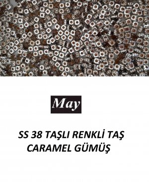 SS 38 TAŞLI RENKLİ TAŞ CARAMEL GÜMÜŞ