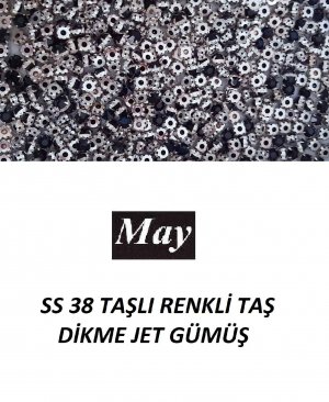SS 38 TAŞLI RENKLİ TAŞ DİKME JET GÜMÜŞ