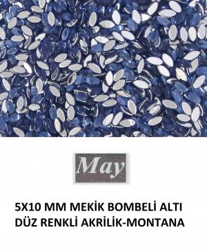 5X10 MM MEKİK BOMBELİ ALTI DÜZ RENKLİ AKRİLİK-MONTANA