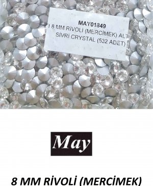 08 MM RİVOLİ (MERCİMEK) ALTI SİVRİ CRYSTAL