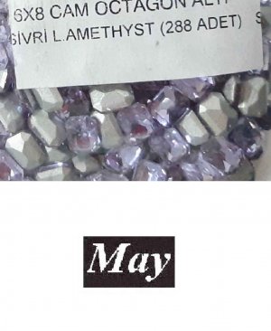 06X08 CAM OCTAGON ALTI SİVRİ L.AMETHYST
