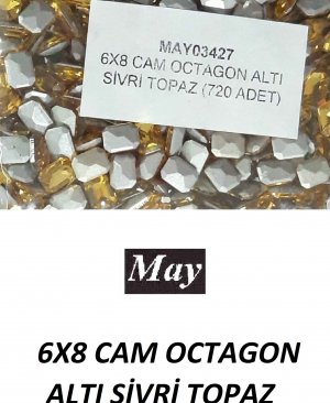 06X08 CAM OCTAGON ALTI SİVRİ TOPAZ