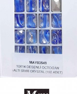 10X14 DESENLİ CAM OCTOGAN ALTI SİVRİ SAPPHIRE