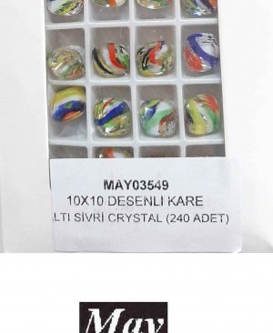 10X10 DESENLİ CAM KARE ALTI SİVRİ OVAL MAREA