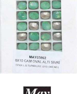 08X10 CAM OVAL ALTI SİVRİ OPAK L.G.TURMALINE (010)