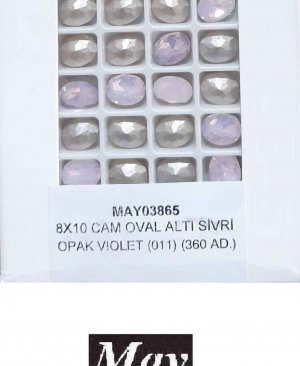 08X10 CAM OVAL ALTI SİVRİ OPAK VIOLET (011)