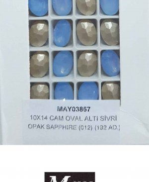 10X14 CAM OVAL ALTI SİVRİ OPAK SAPPHIRE (012)