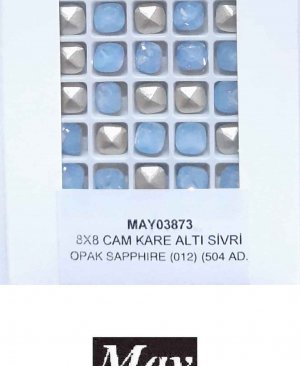 08X08 CAM KARE ALTI SİVRİ OPAK SAPPHIRE (012)
