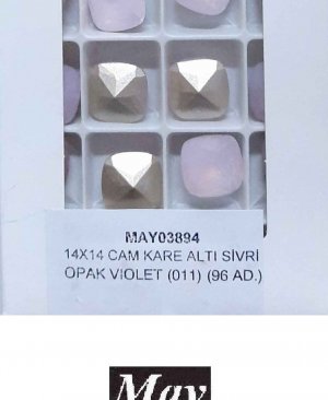 14X14 CAM KARE ALTI SİVRİ OPAK VIOLET (011)
