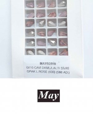06X10 CAM DAMLA ALTI SİVRİ OPAK L.ROSE (030)