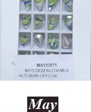 08X13 CAM DAMLA ALTI SİVRİ DESENLİ PERİDOT