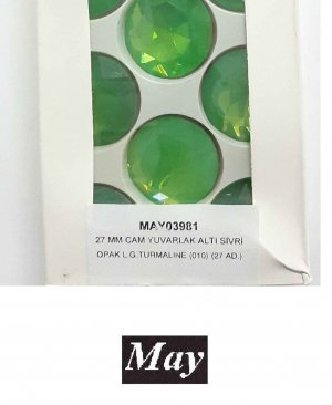27 MM CAM YUVARLAK ALTI SİVRİ OPAK L.G.TURMALINE (010)