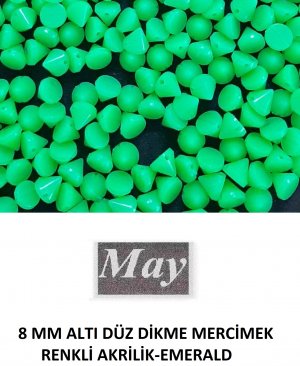 8 MM ALTI DÜZ DİKME MERCİMEK RENKLİ AKRİLİK-EMERALD