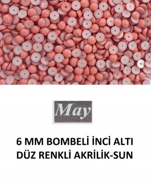 6 MM BOMBELİ İNCİ ALTI DÜZ RENKLİ AKRİLİK-SUN