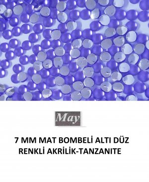 7 MM MAT BOMBELİ ALTI DÜZ RENKLİ AKRİLİK-TANZANITE