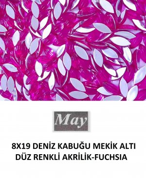 8X19 DENİZ KABUĞU MEKİK ALTI DÜZ RENKLİ AKRİLİK-FUCHSIA