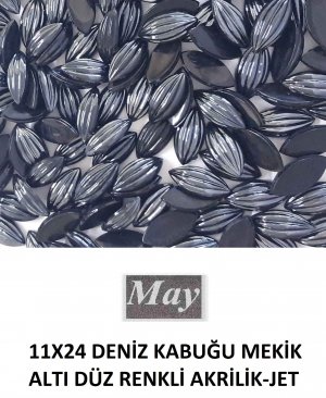 11X24 DENİZ KABUĞU MEKİK ALTI DÜZ RENKLİ AKRİLİK-JET