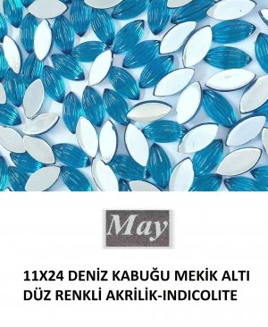 11X24 DENİZ KABUĞU MEKİK ALTI DÜZ RENKLİ AKRİLİK-INDICOLITE