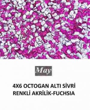4X6 OCTOGAN ALTI SİVRİ RENKLİ AKRİLİK-FUCHSIA