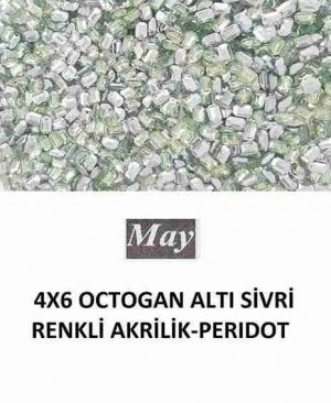 4X6 OCTOGAN ALTI SİVRİ RENKLİ AKRİLİK-PERIDOT