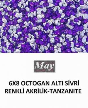 6X8 OCTOGAN ALTI SİVRİ RENKLİ AKRİLİK-TANZANITE
