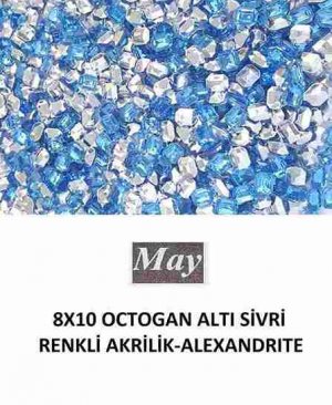 8X10 OCTOGAN ALTI SİVRİ RENKLİ AKRİLİK-ALEXANDRITE