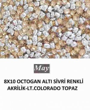 8X10 OCTOGAN ALTI SİVRİ RENKLİ AKRİLİK-LT.COLORADO TOPAZ