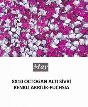 8X10 OCTOGAN ALTI SİVRİ RENKLİ AKRİLİK-FUCHSIA