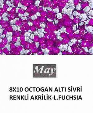8X10 OCTOGAN ALTI SİVRİ RENKLİ AKRİLİK-LIGHT FUCHSIA