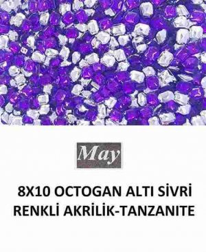8X10 OCTOGAN ALTI SİVRİ RENKLİ AKRİLİK-TANZANITE