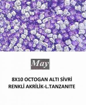 8X10 OCTOGAN ALTI SİVRİ RENKLİ AKRİLİK-LIGHT TANZANITE