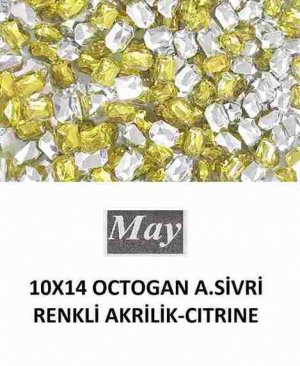 10X14 OCTOGAN ALTI SİVRİ RENKLİ AKRİLİK-CITRINE