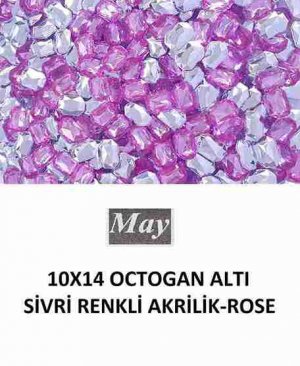 10X14 OCTOGAN ALTI SİVRİ RENKLİ AKRİLİK-ROSE