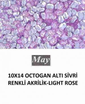 10X14 OCTOGAN ALTI SİVRİ RENKLİ AKRİLİK-LIGHT ROSE