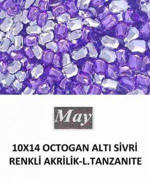 10X14 OCTOGAN ALTI SİVRİ RENKLİ AKRİLİK-LIGHT TANZANITE
