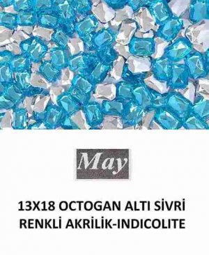 13X18 OCTOGAN ALTI SİVRİ RENKLİ AKRİLİK-INDICOLITE