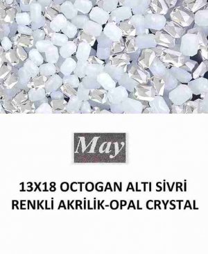13X18 OCTOGAN ALTI SİVRİ RENKLİ AKRİLİK-OPAL CRYSTAL