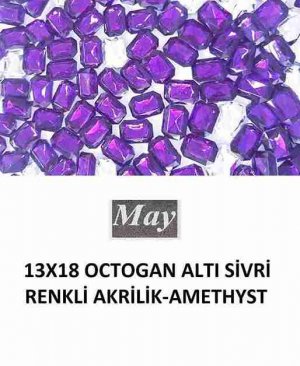 13X18 OCTOGAN ALTI SİVRİ RENKLİ AKRİLİK-AMETHYST