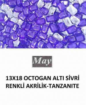 13X18 OCTOGAN ALTI SİVRİ RENKLİ AKRİLİK-TANZANITE