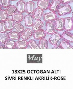 18X25 OCTOGAN ALTI SİVRİ RENKLİ AKRİLİK-ROSE