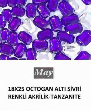 18X25 OCTOGAN ALTI SİVRİ RENKLİ AKRİLİK-TANZANITE