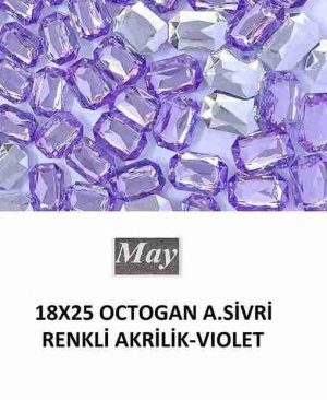 18X25 OCTOGAN ALTI SİVRİ RENKLİ AKRİLİK-VIOLET