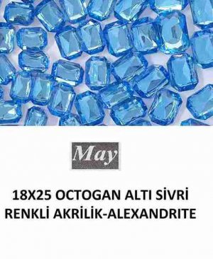 18X25 OCTOGAN ALTI SİVRİ RENKLİ AKRİLİK-ALEXANDRITE