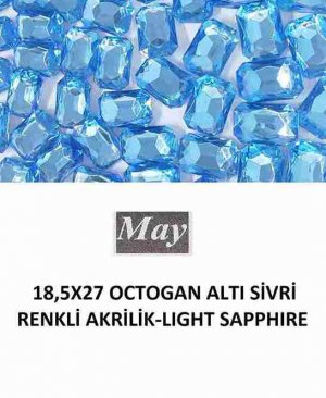 18,5X27 OCTOGAN ALTI SİVRİ RENKLİ AKRİLİK-LIGHT SAPPHIRE