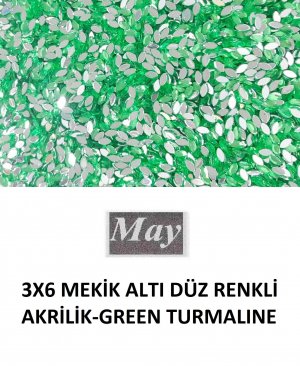 3X6 MEKİK ALTI DÜZ RENKLİ AKRİLİK-GREEN TURMALINE