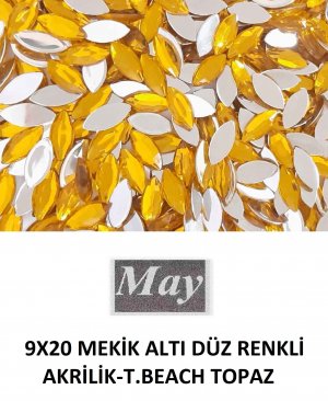 9X20 MEKİK ALTI DÜZ RENKLİ AKRİLİK-T.BEACH TOPAZ