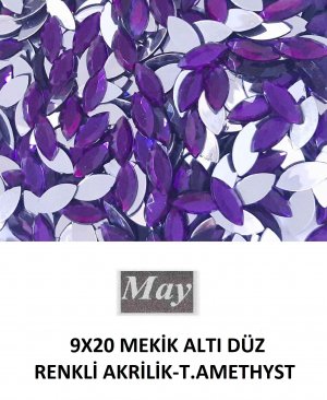 9X20 MEKİK ALTI DÜZ RENKLİ AKRİLİK-T.AMETHYST