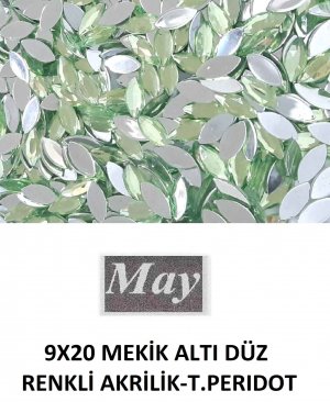 9X20 MEKİK ALTI DÜZ RENKLİ AKRİLİK-T.PERIDOT